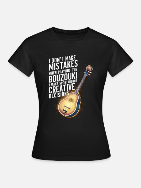 Bouzouki-Instrument-Geschenk - Frauen T-Shirt - Schwarz
