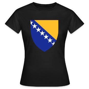 Bosnien und Herzegowina Wappen Flagge - Frauen T-Shirt - Schwarz - Vorne - AI Model Female 172 dark (172cm)