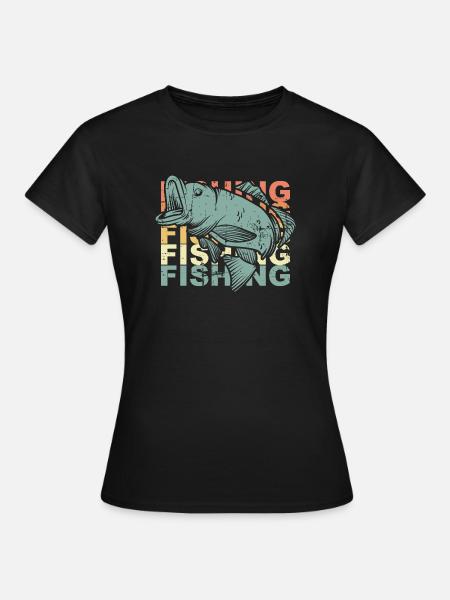 Angler Angeln - Frauen T-Shirt - Schwarz