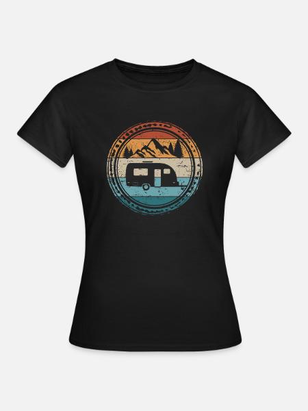 Camping RV Caravan Trailer Camper - Women's T-Shirt - black