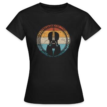 Retro Cello Violoncello Cellist Orchester Musiker - Frauen T-Shirt - Schwarz - Vorne - AI Model Female 172 dark (172cm)
