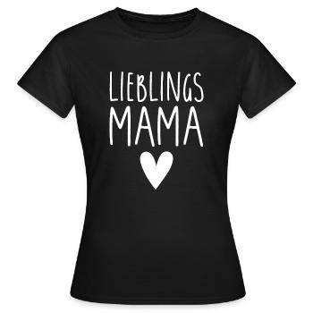 Lieblings Mama Herz - Frauen T-Shirt - Schwarz - Vorne - AI Model Female 172 dark (172cm)