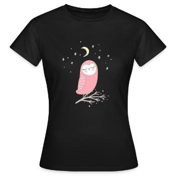 hibou | hibou de nuit - T-shirt Femme - noir - Devant - AI Model Female 172 dark (172cm)