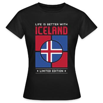 Island - Frauen T-Shirt - Schwarz - Vorne - AI Model Female 172 dark (172cm)