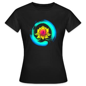 Enso Zen Circle Lotus Blossom Meditation Japan Yoga - Women's T-Shirt - black - Front - AI Model Female 172 dark (172cm)