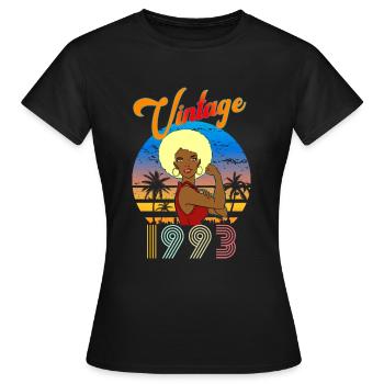 Geburtstag 1993 vintage blonde Frau - Frauen T-Shirt - Schwarz - Vorne - AI Model Female 172 dark (172cm)