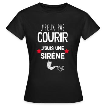 Je suis une Sirène Cadeau Drôle Femme Sport - T-shirt Femme - noir - Devant - AI Model Female 172 dark (172cm)