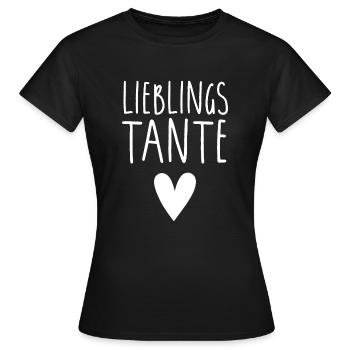 Lieblingstante Herz - Frauen T-Shirt - Schwarz - Vorne - AI Model Female 172 dark (172cm)