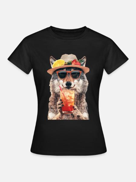 Wolf - Frauen T-Shirt - Schwarz