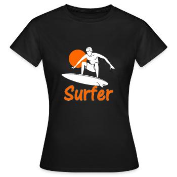 Surfer sur la planche de surf - T-shirt Femme - noir - Devant - AI Model Female 172 dark (172cm)