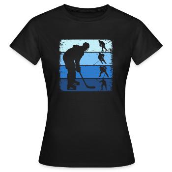 Hockey sur glace Hockey rétro Joueurs de hockey sur glace - T-shirt Femme - noir - Devant - AI Model Female 172 dark (172cm)