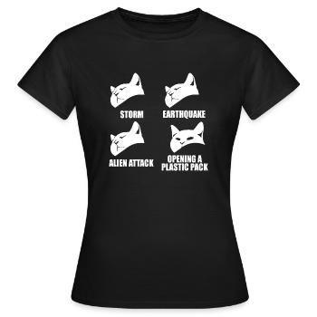 Chat - perception sélective - dire - T-shirt Femme - noir - Devant - AI Model Female 172 dark (172cm)
