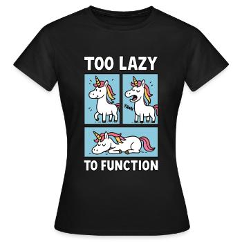 Lazy Unicorn Design - Graphiques humoristiques - T-shirt Femme - noir - Devant - AI Model Female 172 dark (172cm)