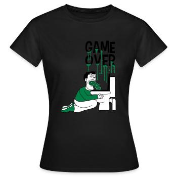 game over klo wc toilette kotzen uebergeben breche - Frauen T-Shirt - Schwarz - Vorne - AI Model Female 172 dark (172cm)