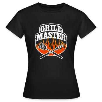 GRILL MASTER FLAMMEN VINTAGE - Frauen T-Shirt - Schwarz - Vorne - AI Model Female 172 dark (172cm)