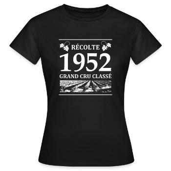 Récolte 1952 - T-shirt Femme - noir - Devant - AI Model Female 172 dark (172cm)
