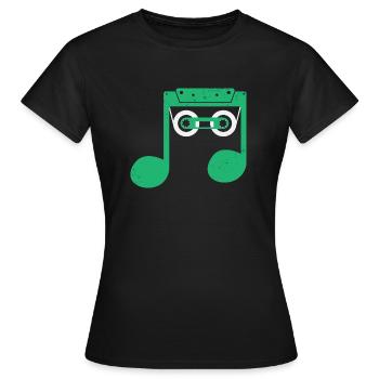 Compact Cassette Music - Frauen T-Shirt - Schwarz - Vorne - AI Model Female 172 dark (172cm)