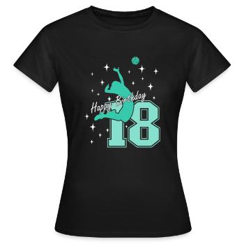 18. Geburtstag Volleyball Volleyballspielerin - Frauen T-Shirt - Schwarz - Vorne - AI Model Female 172 dark (172cm)