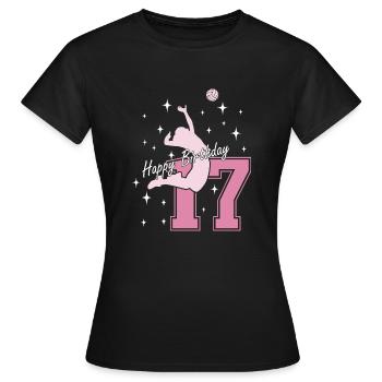17. Geburtstag Volleyball Volleyballspielerin - Frauen T-Shirt - Schwarz - Vorne - AI Model Female 172 dark (172cm)