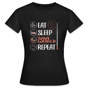 Un super professeur de mathématiques sauve le monde - T-shirt Femme - noir - Devant - AI Model Female 172 dark (172cm)