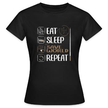 Un super professeur de mathématiques sauve le monde - T-shirt Femme - noir - Devant - AI Model Female 172 dark (172cm)