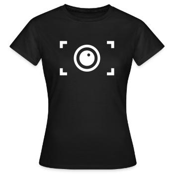 Camera - Women's T-Shirt - black - Front - AI Model Female 172 dark (172cm)