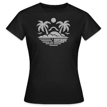 Palmier hors-ligne - T-shirt Femme - noir - Devant - AI Model Female 172 dark (172cm)