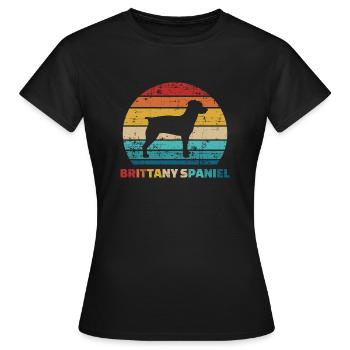 Brittany Spaniel - Women's T-Shirt - black - Front - AI Model Female 172 dark (172cm)
