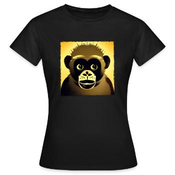 Singe jaune de la forêt tropicale humide - T-shirt Femme - noir - Devant - AI Model Female 172 dark (172cm)