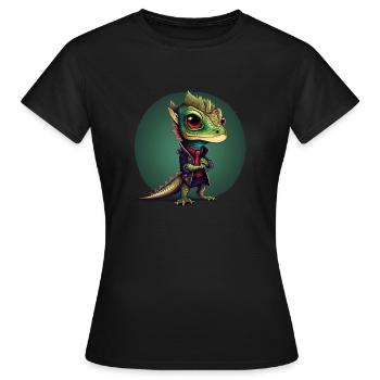 Lizard Fantasy - Women's T-Shirt - black - Front - AI Model Female 172 dark (172cm)