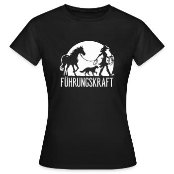 Führungskraft Pferd Reiten Geschenkidee Pferde - Frauen T-Shirt - Schwarz - Vorne - AI Model Female 172 dark (172cm)