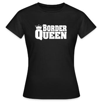 BORDER QUEEN Border Collie Border Terrier - T-shirt Femme - noir - Devant - AI Model Female 172 dark (172cm)