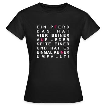 Un cheval qui a des amis à quatre pattes - T-shirt Femme - noir - Devant - AI Model Female 172 dark (172cm)