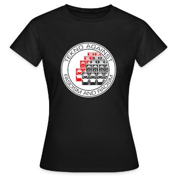 Tekno contre le fascisme et le racisme - T-shirt Femme - noir - Devant - AI Model Female 172 dark (172cm)