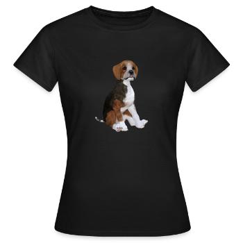 Beagle puppy - Women's T-Shirt - black - Front - AI Model Female 172 dark (172cm)