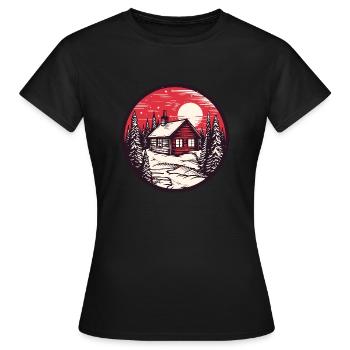 Cabane d’hiver - T-shirt Femme - noir - Devant - AI Model Female 172 dark (172cm)