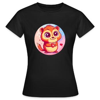 Câlin bien-aimé - T-shirt Femme - noir - Devant - AI Model Female 172 dark (172cm)