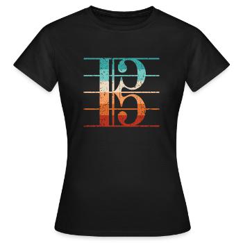 Clé d’alto Clé d’alto Partition Alto - T-shirt Femme - noir - Devant - AI Model Female 172 dark (172cm)