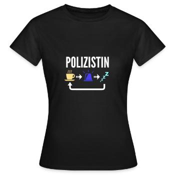Polizistin - Frauen T-Shirt - Schwarz - Vorne - AI Model Female 172 dark (172cm)