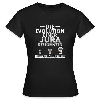Jura Studentin Kaffee Evolution Geschenk - Frauen T-Shirt - Schwarz - Vorne - AI Model Female 172 dark (172cm)
