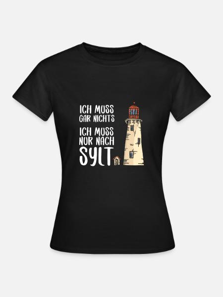 Insel Sylt Urlaub Geschenkidee - Frauen T-Shirt - Schwarz