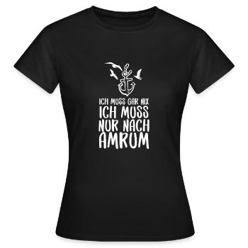 Insel Amrum Urlaub Ferien Geschenk - Frauen T-Shirt - Schwarz - Vorne - AI Model Female 172 dark (172cm)