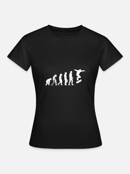 Skateboard Skaten Evolution - Frauen T-Shirt - Schwarz