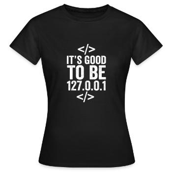 Programmierer Localhost - Frauen T-Shirt - Schwarz - Vorne - AI Model Female 172 dark (172cm)