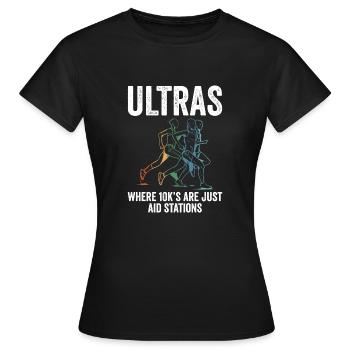 Cadeau pour les coureurs d'ultra marathon - T-shirt Femme - noir - Devant - AI Model Female 172 dark (172cm)