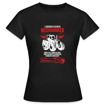 Landmaschinen Mechaniker Geschenkidee - Frauen T-Shirt - Schwarz - Vorne - AI Model Female 172 dark (172cm)