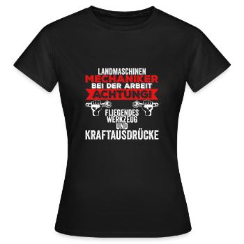 Landmaschinen Mechaniker Geschenkidee - Frauen T-Shirt - Schwarz - Vorne - AI Model Female 172 dark (172cm)