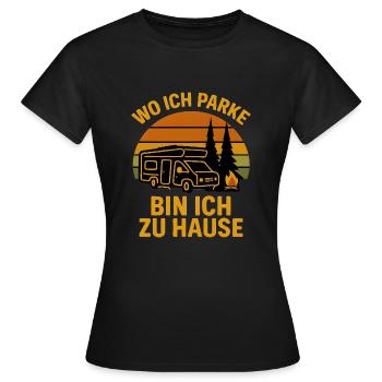 Wohnmobil Zuhause Camping Camper Vanlife - Frauen T-Shirt - Schwarz - Vorne - AI Model Female 172 dark (172cm)
