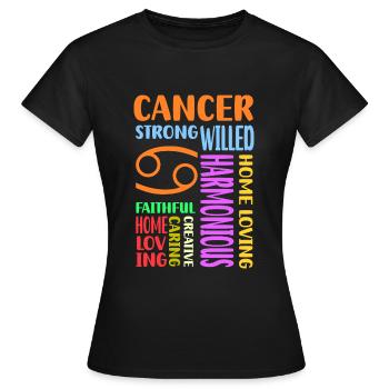 Signe du zodiaque signe du zodiaque eau - T-shirt Femme - noir - Devant - AI Model Female 172 dark (172cm)