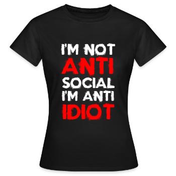 Provocation du bureau des idiots - T-shirt Femme - noir - Devant - AI Model Female 172 dark (172cm)